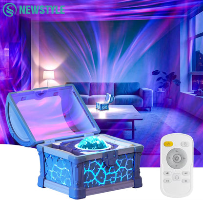 Galaxy Projector Night Light 7 Colors Treasure Chest Ambient Lighting Projector with Remote Dimmable Galaxy Light
